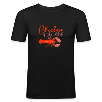 Poulet du fossé - T-shirt près du corps Homme - noir - Devant - Nik (191cm)