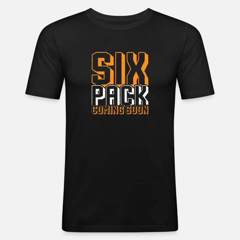 Six Pack Coming Soon 64 - Männer Slim Fit T-Shirt - Schwarz