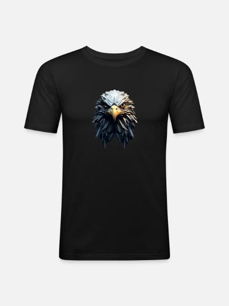 Geometric Eagle Animation - Men's Slim Fit T-Shirt - black