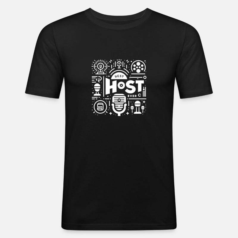Best Host Ever 22 - Männer Slim Fit T-Shirt - Schwarz