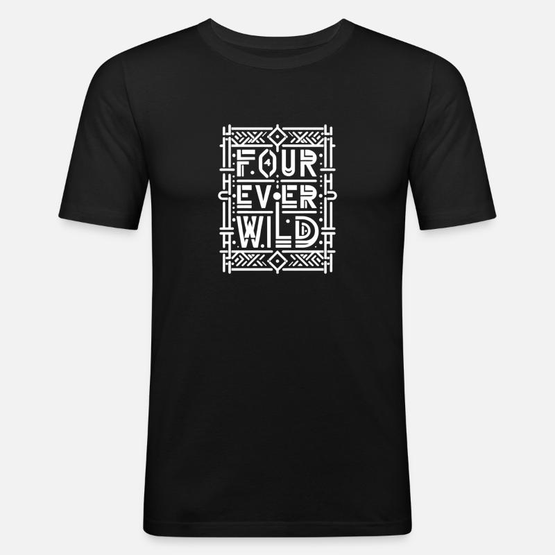 Four Ever Wild 60 - Männer Slim Fit T-Shirt - Schwarz