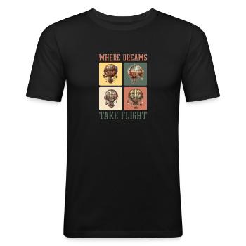 Ballon - T-shirt près du corps Homme - noir - Devant - Nik (191cm)