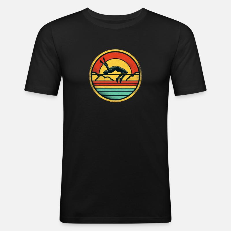 High Jump 2 - Männer Slim Fit T-Shirt - Schwarz