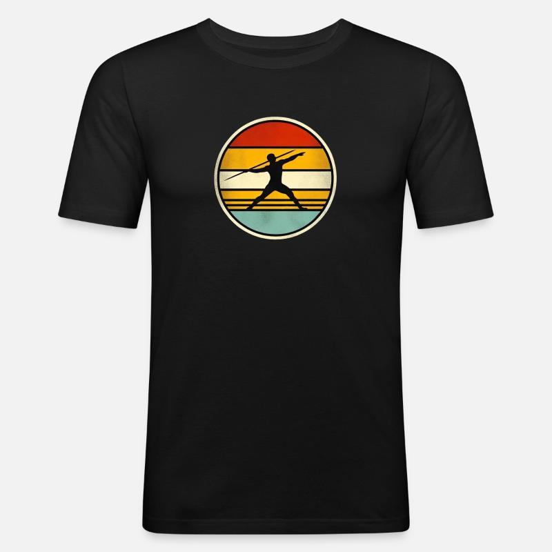 Javelin Throw 5 - Männer Slim Fit T-Shirt - Schwarz