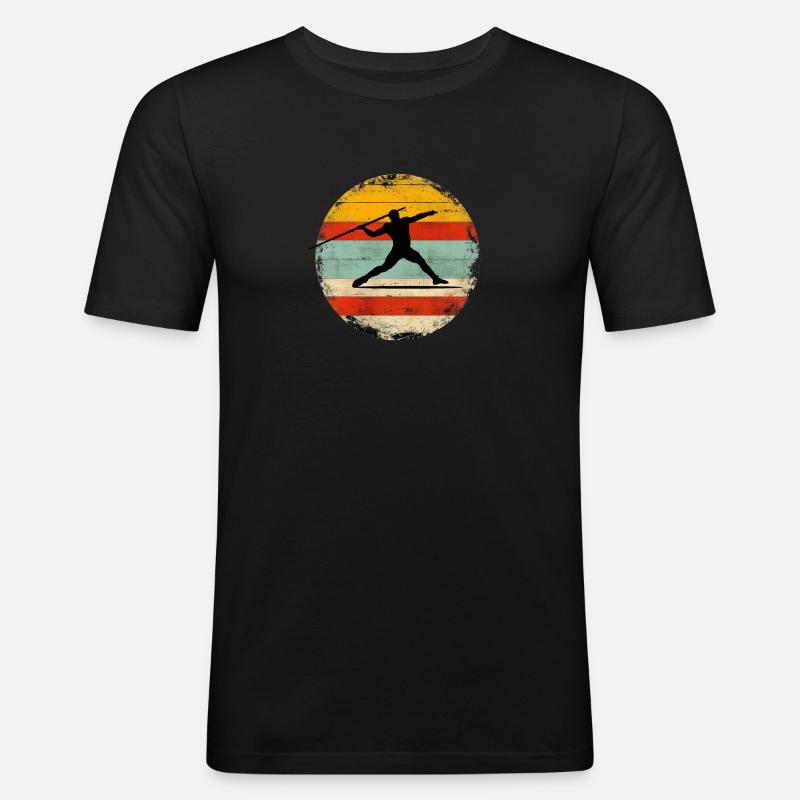 Javelin Throw 6 - Männer Slim Fit T-Shirt - Schwarz