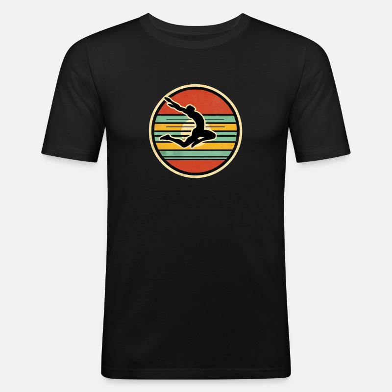 Long Jump 2 - Männer Slim Fit T-Shirt - Schwarz