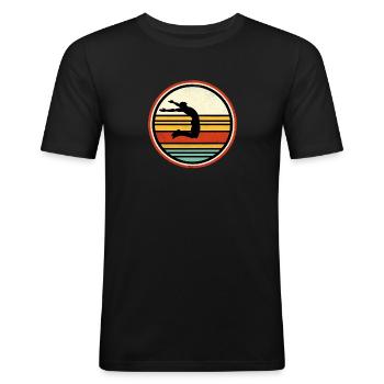Long Jump 3 - Men's Slim Fit T-Shirt - black - Front - Nik (191cm)