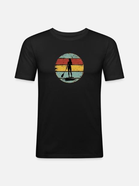 Standup Paddle 3 - Männer Slim Fit T-Shirt - Schwarz