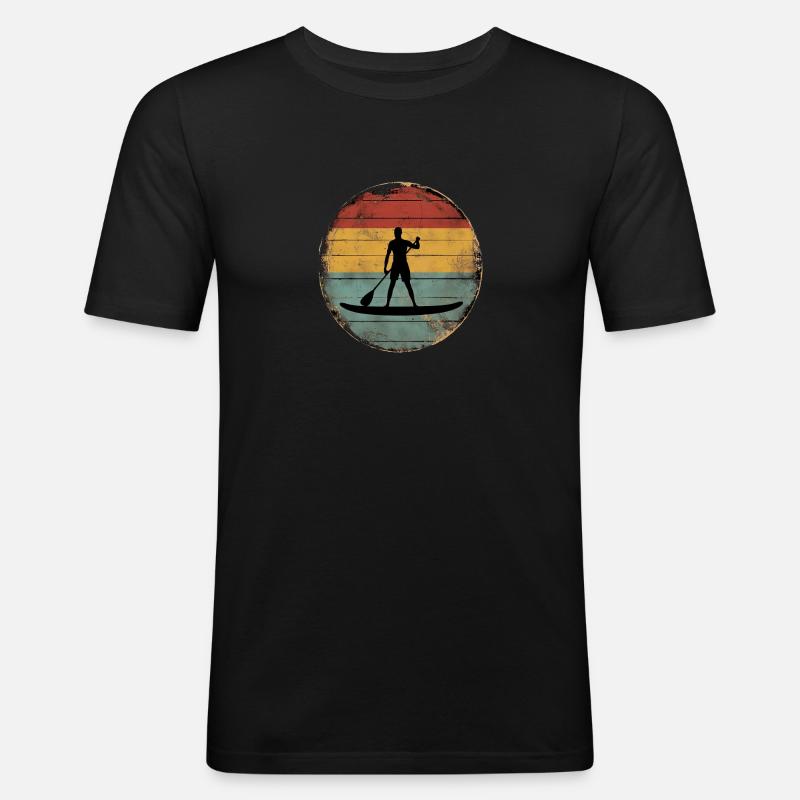 Standup Paddle - Männer Slim Fit T-Shirt - Schwarz