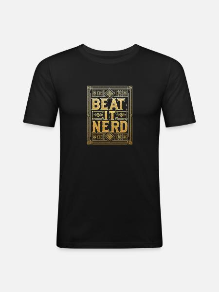 Battez-le Nerd 13 - T-shirt près du corps Homme - noir