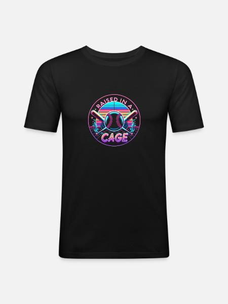 Raised In A Cage 18 - Men's Slim Fit T-Shirt - black