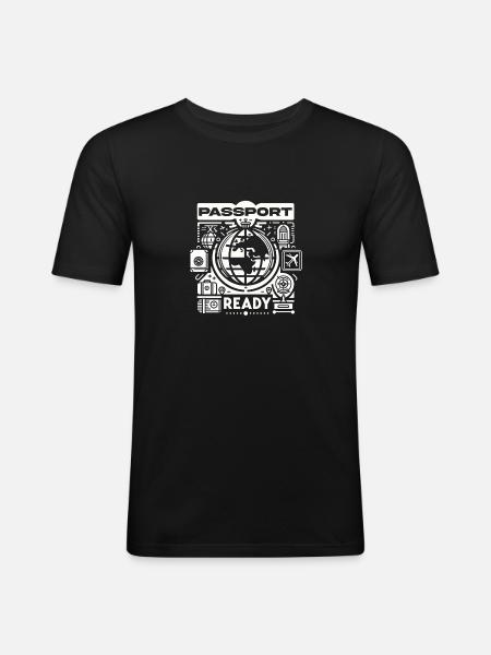 Passport Ready 9 - Men's Slim Fit T-Shirt - black