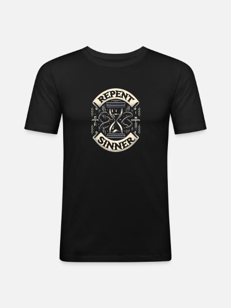 Repent Sinner 16 - Men's Slim Fit T-Shirt - black