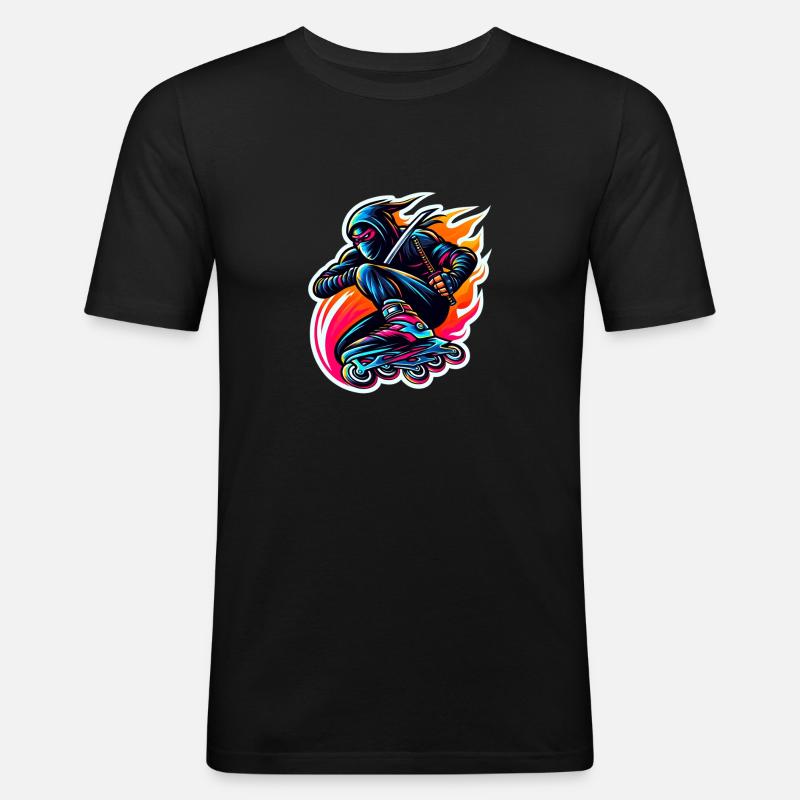 Rollerblade Ninja 10 - Männer Slim Fit T-Shirt - Schwarz