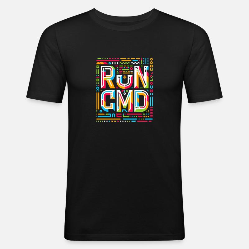 Run Cmd 33 - Männer Slim Fit T-Shirt - Schwarz