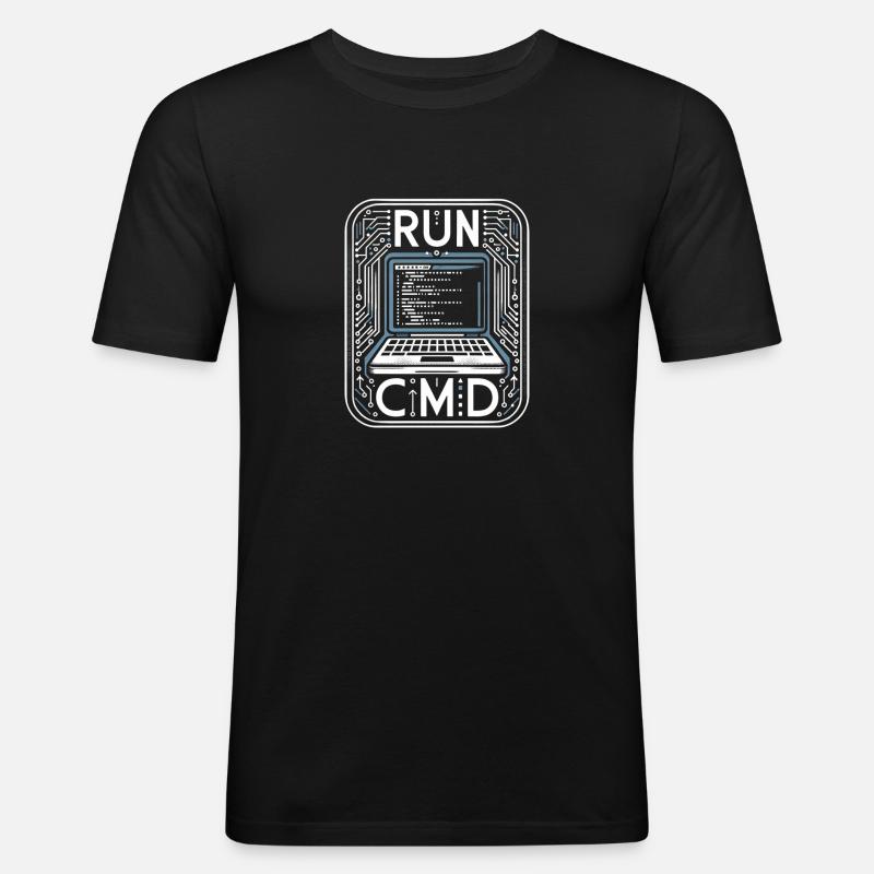 Run Cmd 41 - Männer Slim Fit T-Shirt - Schwarz