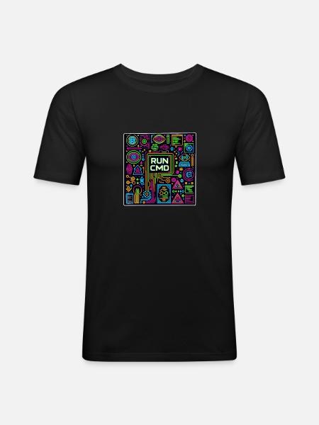 Exécuter Cmd 43 - T-shirt près du corps Homme - noir