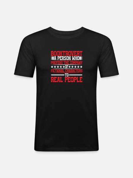 Booktrovert Definition Description 7 - Men's Slim Fit T-Shirt - black