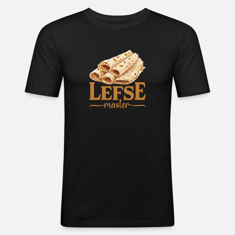 Lefse Master 32 - Männer Slim Fit T-Shirt - Schwarz