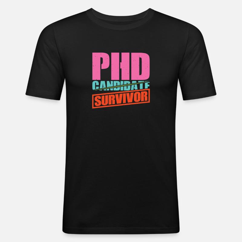 Phd Candidate Survivor 13 - Männer Slim Fit T-Shirt - Schwarz