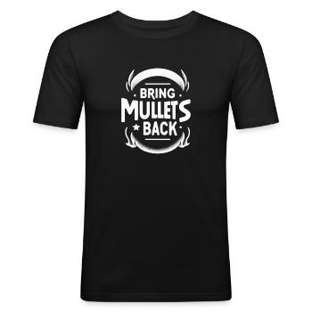 Bring Mullets Back 10 - Männer Slim Fit T-Shirt - Schwarz - Vorne - Nik (191cm)