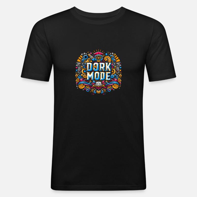 Dork Mode 8 - Männer Slim Fit T-Shirt - Schwarz