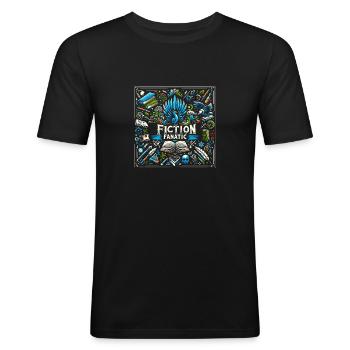 Fanatique de fiction 5 - T-shirt près du corps Homme - noir - Devant - Nik (191cm)
