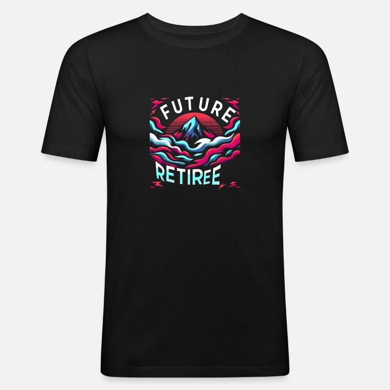 Future Retiree 5 - Männer Slim Fit T-Shirt - Schwarz