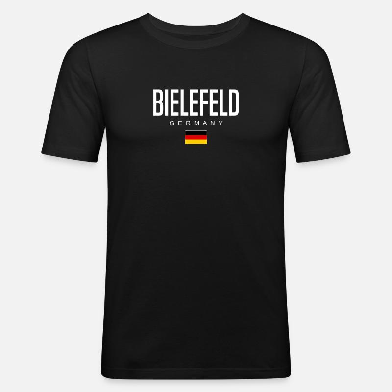 Bielefeld - Männer Slim Fit T-Shirt - Schwarz