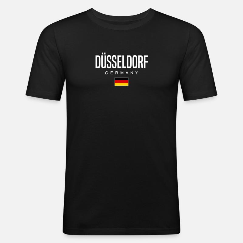 Düsseldorf - Männer Slim Fit T-Shirt - Schwarz
