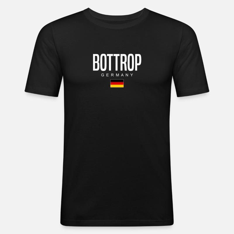Bottrop - Männer Slim Fit T-Shirt - Schwarz