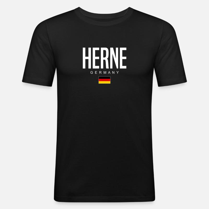 Herne - Männer Slim Fit T-Shirt - Schwarz