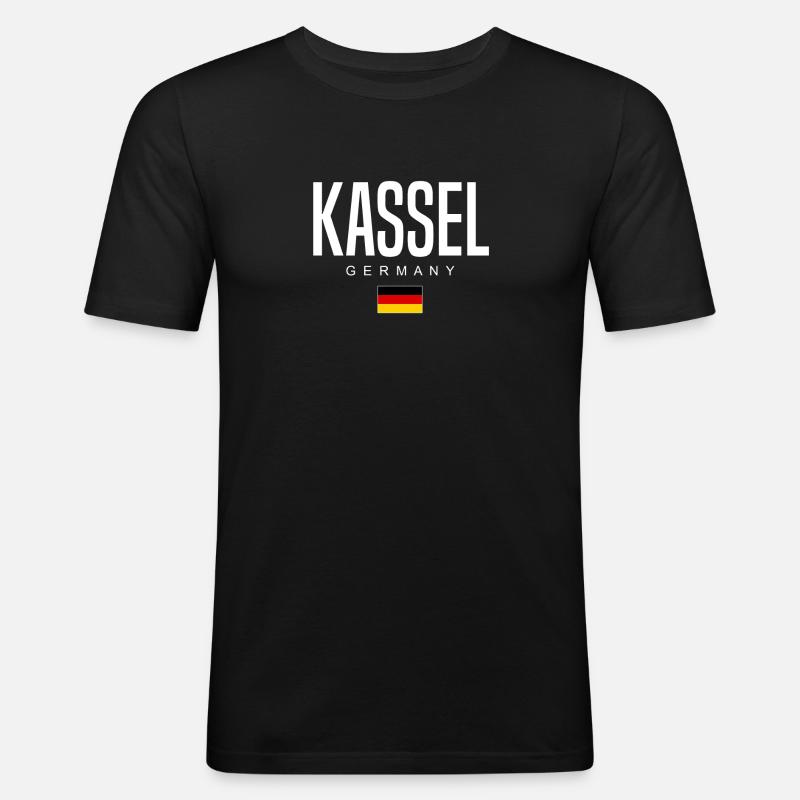 Kassel - Männer Slim Fit T-Shirt - Schwarz