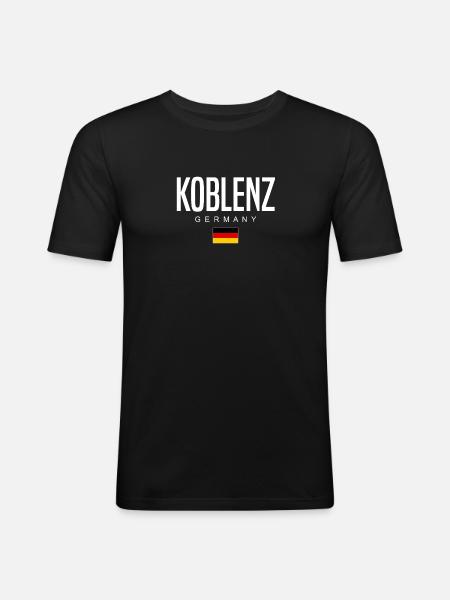 Coblence - T-shirt près du corps Homme - noir