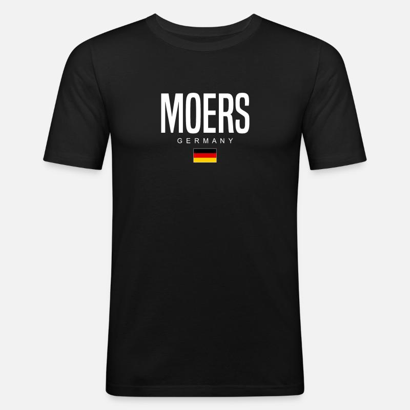 Moers - Männer Slim Fit T-Shirt - Schwarz