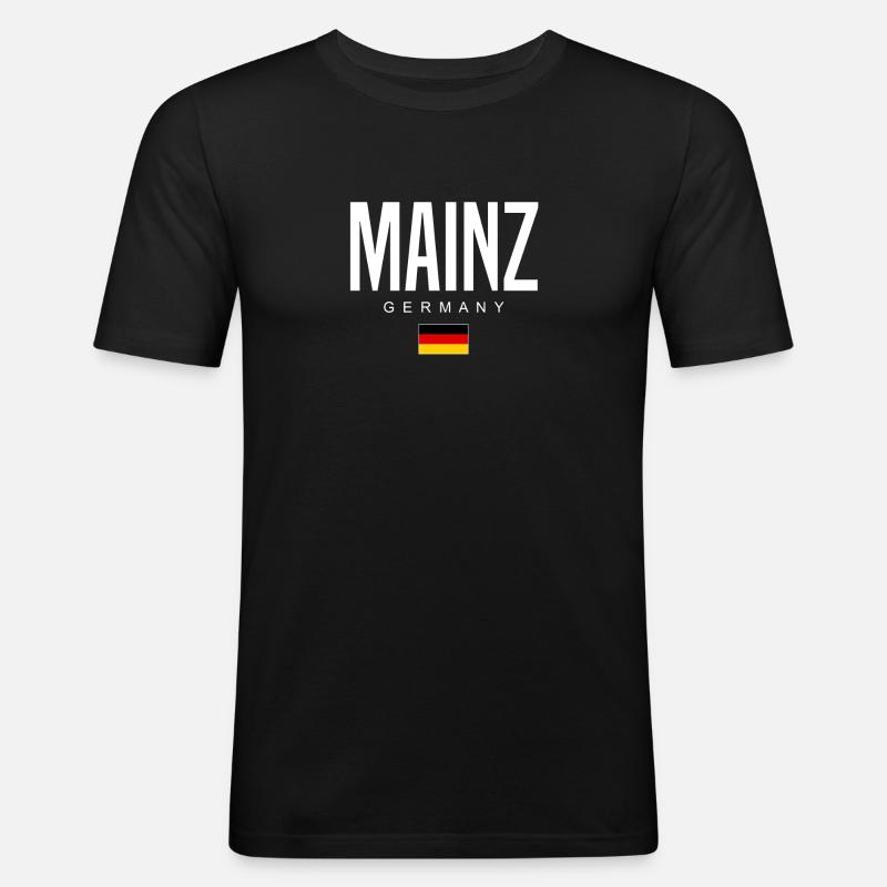 Mainz - Männer Slim Fit T-Shirt - Schwarz