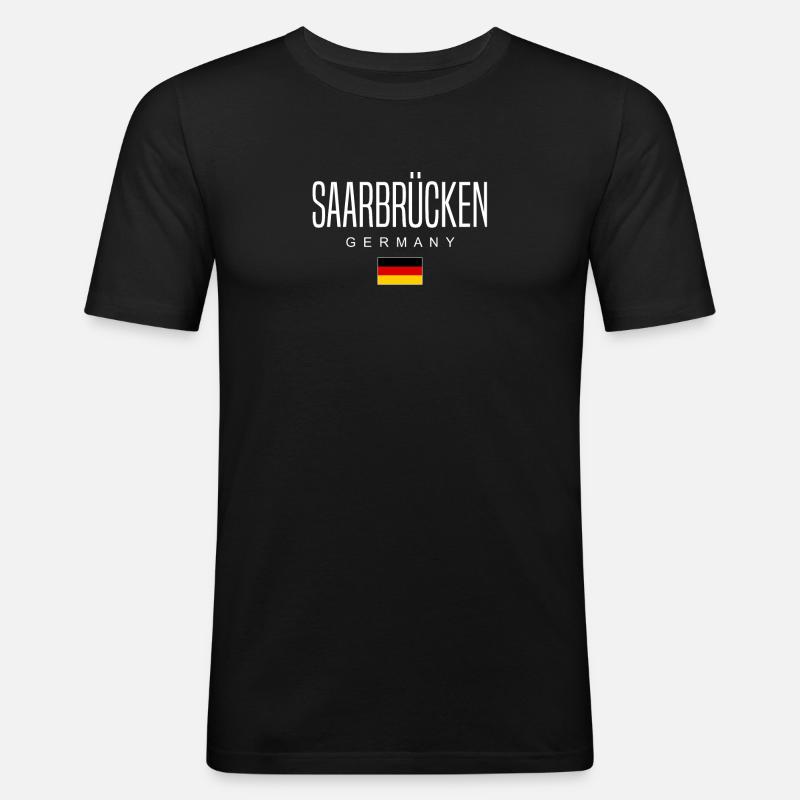 Saarbrücken - Männer Slim Fit T-Shirt - Schwarz