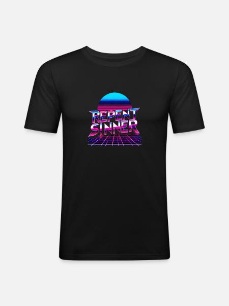 Repent Sinner 19 - Men's Slim Fit T-Shirt - black