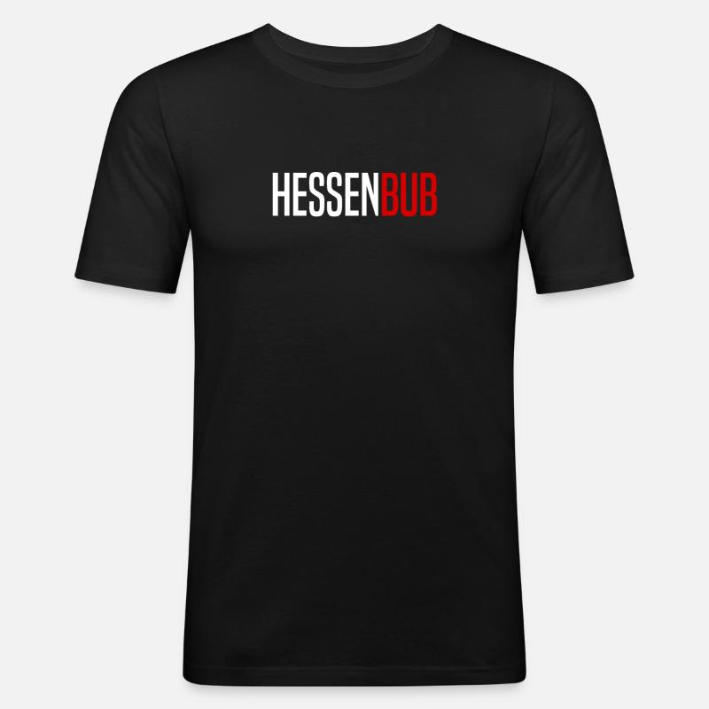 Hessenbub Hessen Hessisch Hessischer Dialekt - Männer Slim Fit T-Shirt - Schwarz