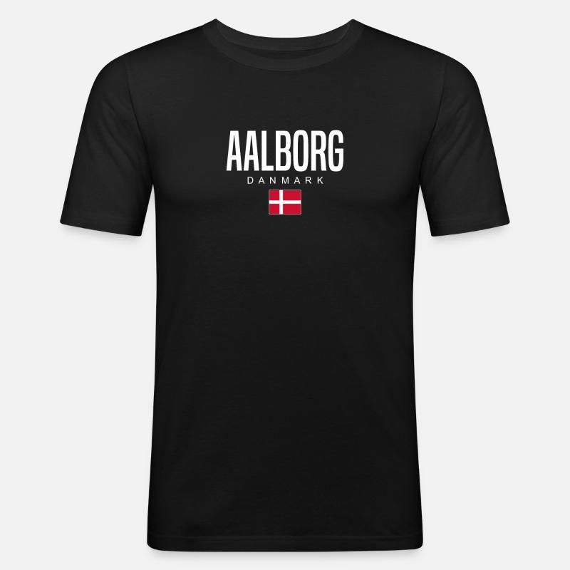 Aalborg, Denmark - Men's Slim Fit T-Shirt - black