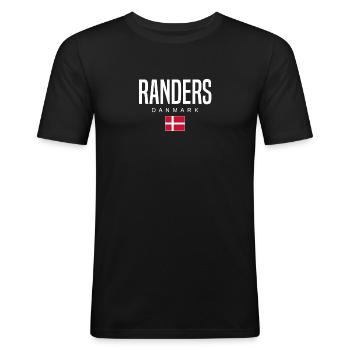 Randers Dänemark - Männer Slim Fit T-Shirt - Schwarz - Vorne - Nik (191cm)