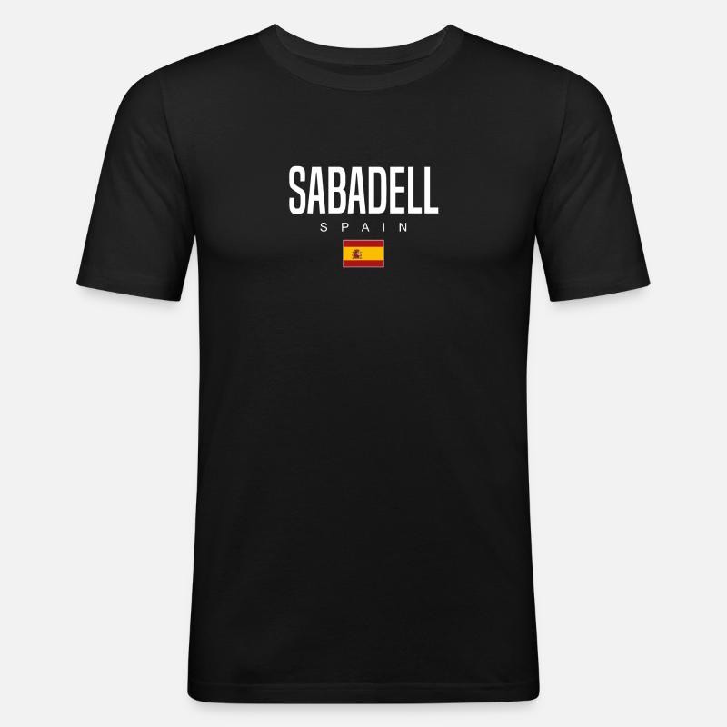 Sabadell Spanien - Männer Slim Fit T-Shirt - Schwarz