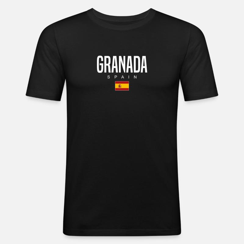 Granada Spanien - Männer Slim Fit T-Shirt - Schwarz