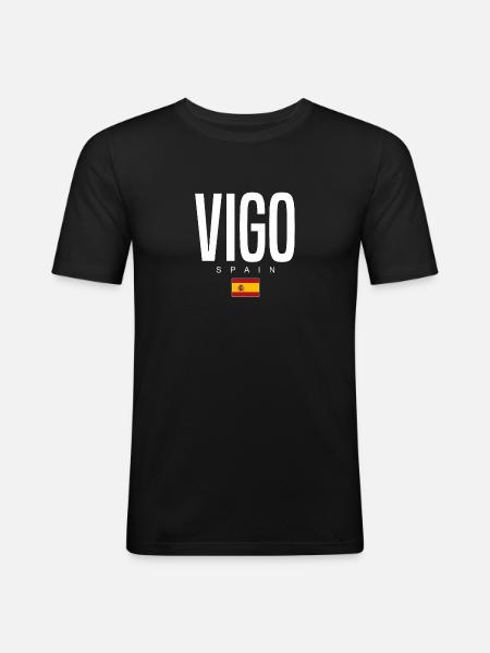 Vigo, Spain - Men's Slim Fit T-Shirt - black