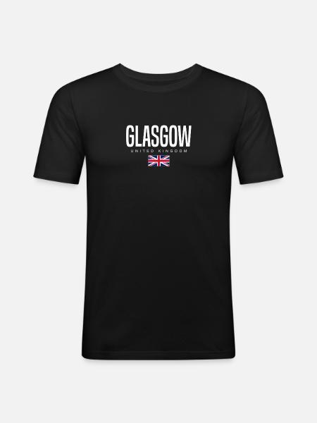 Glasgow, Royaume-Uni - T-shirt près du corps Homme - noir
