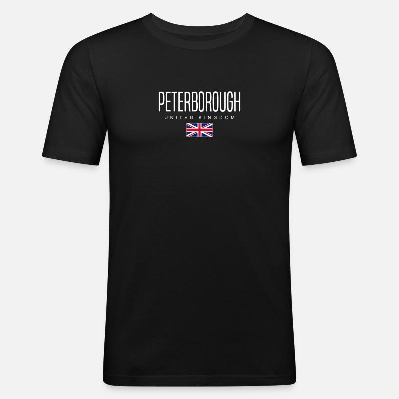 Peterborough England Großbritannien - Männer Slim Fit T-Shirt - Schwarz