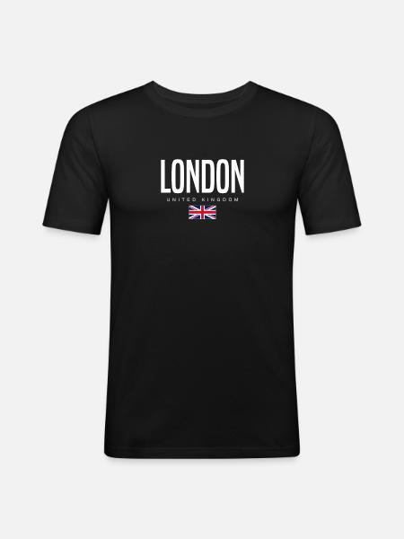 Londres, Royaume-Uni - T-shirt près du corps Homme - noir