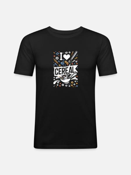 I Love Cereal 14 - Men's Slim Fit T-Shirt - black