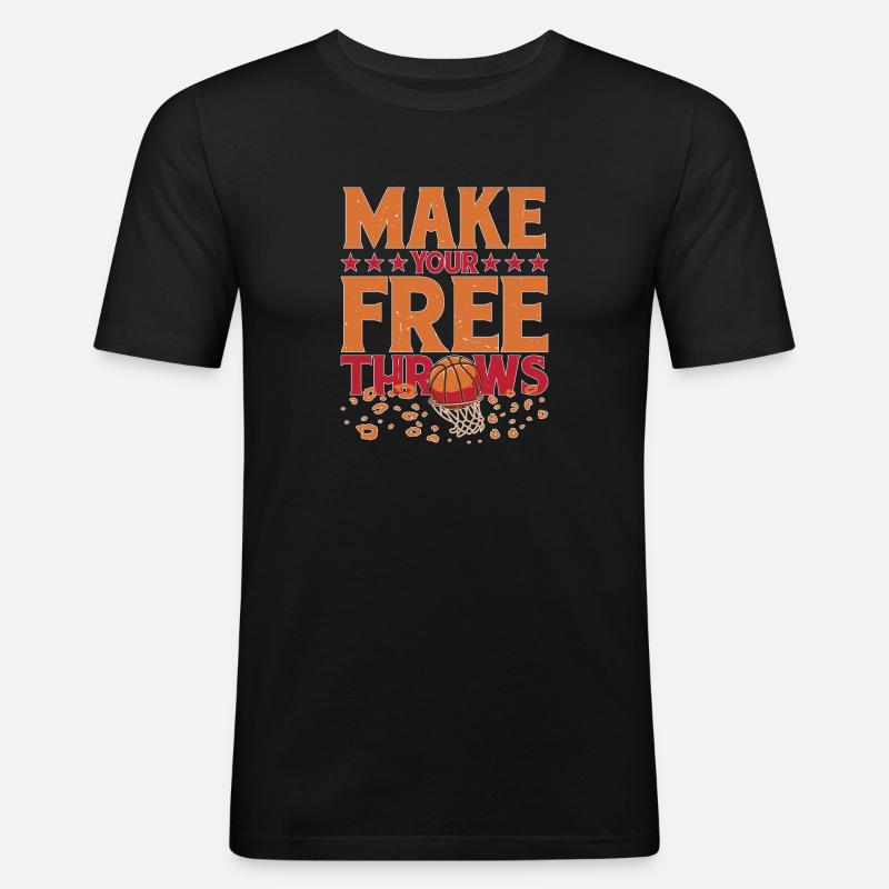 Make Your Free Throws 5 - Männer Slim Fit T-Shirt - Schwarz