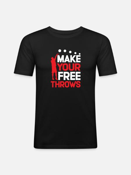 Make Your Free Throws 7 - Men's Slim Fit T-Shirt - black